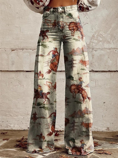 Penelope™ - Vintage Printed Wide Leg Trousers