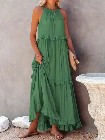 Dylilah | Neck Ruffle Trim Dress