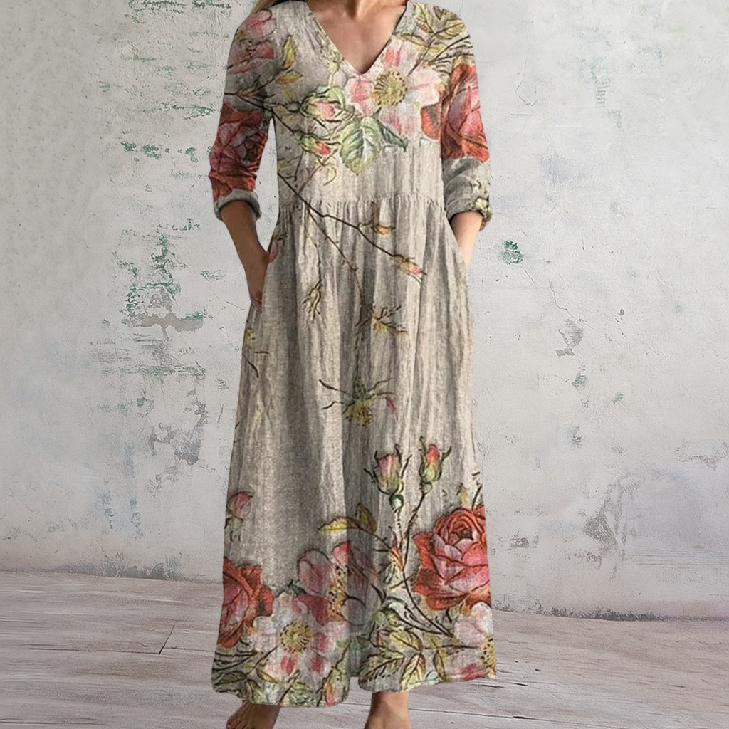 VINTAGE ROSE | Botanical Maxi Dress