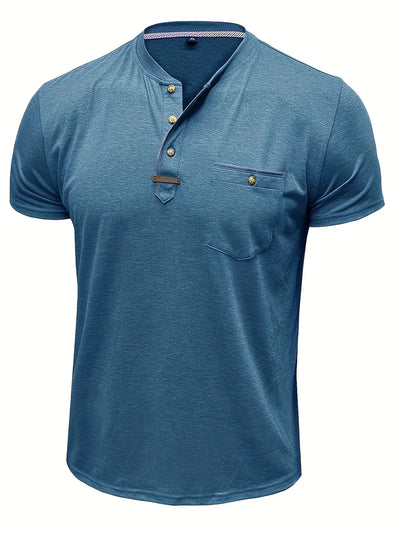 Saxon Elegant Round Neck T Shirt With Pocket