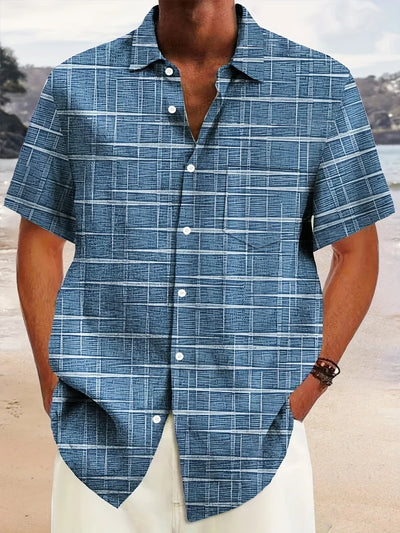 Haroyan Stylish Plaid Stripe Pattern Shirt