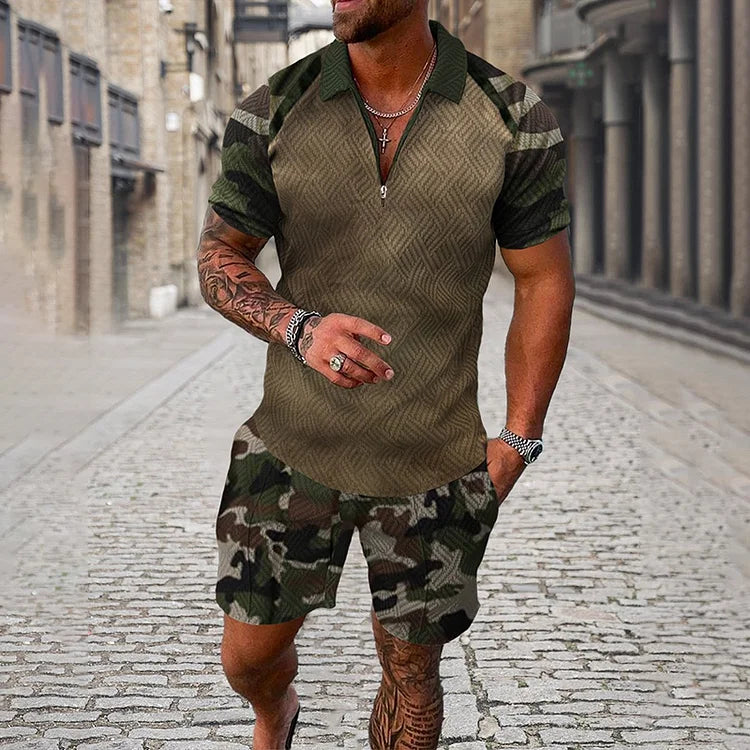 Camouflage Polo & Shorts Set