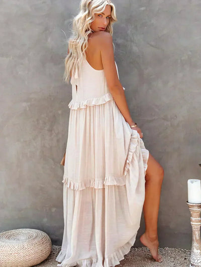 Dylilah | Neck Ruffle Trim Dress