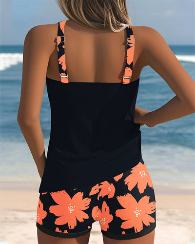 Inger - U-Neck Sleeveless Printed Tankini