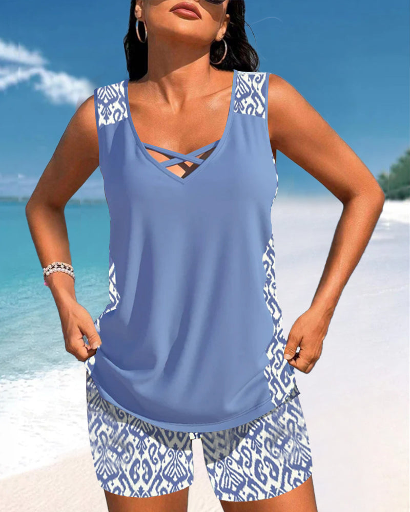 Sylvia - Tankini with Geometric Print
