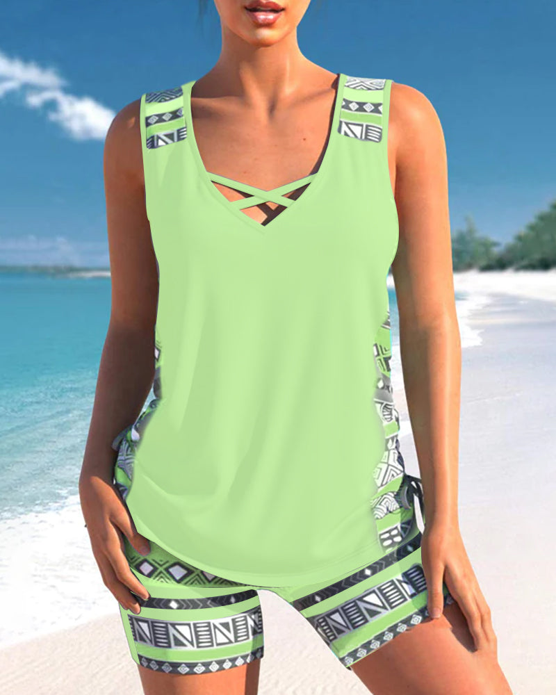 Sylvia - Tankini with Geometric Print
