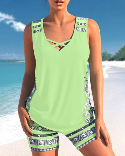Sylvia - Tankini with Geometric Print