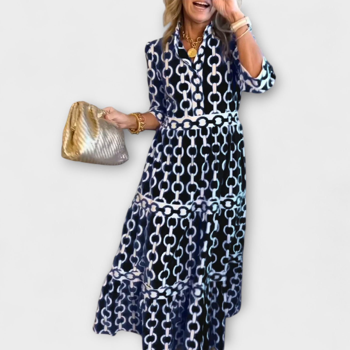 JULIETTE | Midi Dress with Chain Pattern
