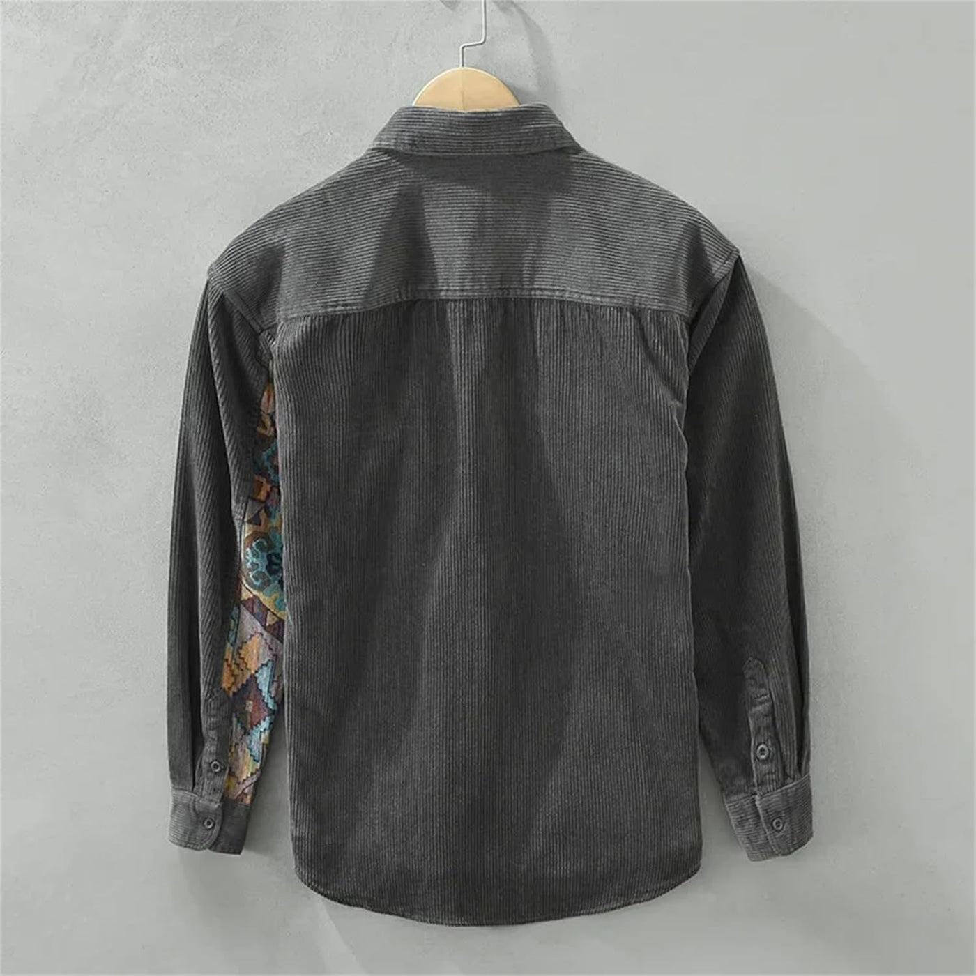 UIOKLMJH Men's Retro Outdoor Sports Long Sleeve Shirt Casual Literary Loose Patchwork Handsome Blouses with Pocket