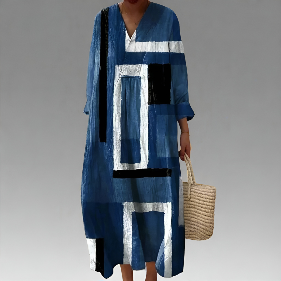 GENEVIEVE | Indigo Frame Shift Dress