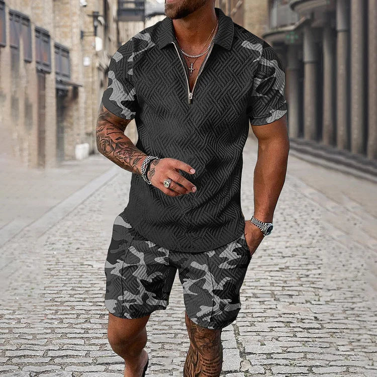 Camouflage Polo & Shorts Set
