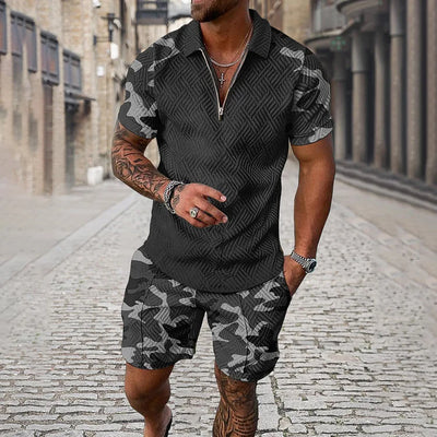 Camouflage Polo & Shorts Set