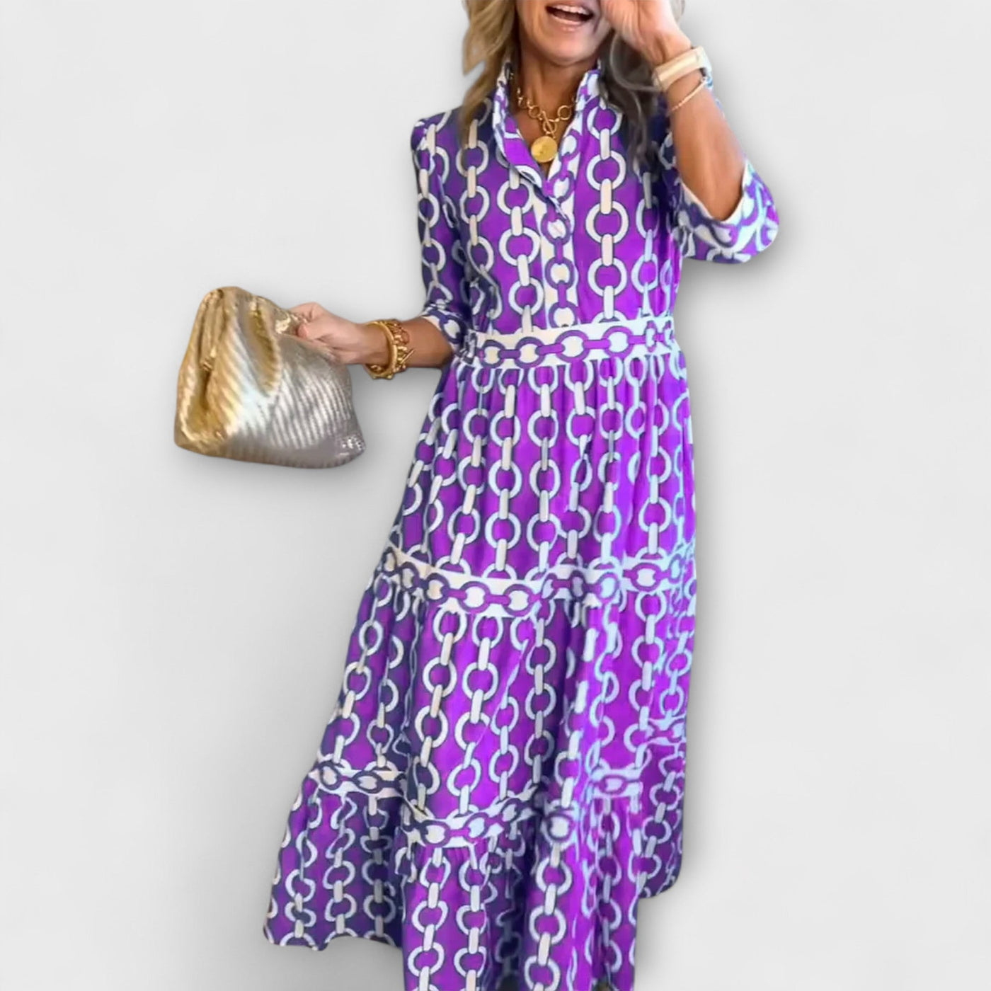 JULIETTE | Midi Dress with Chain Pattern