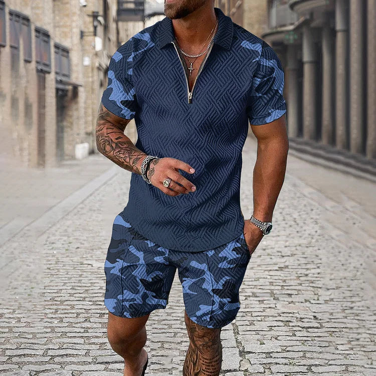 Camouflage Polo & Shorts Set