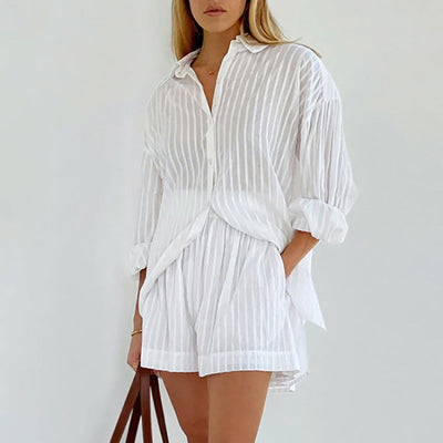 Yselia™ | Breezy Button-Up and Shorts Set