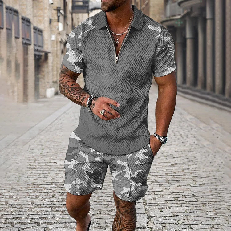 Camouflage Polo & Shorts Set