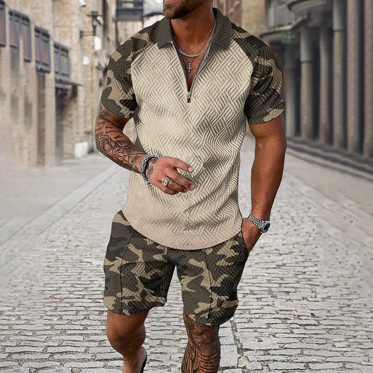 Camouflage Polo & Shorts Set