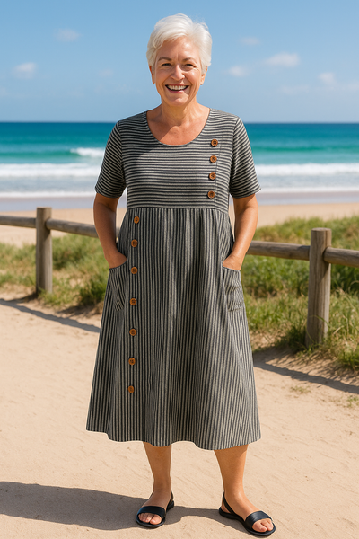 Brienne™ | Striped Midi Dress