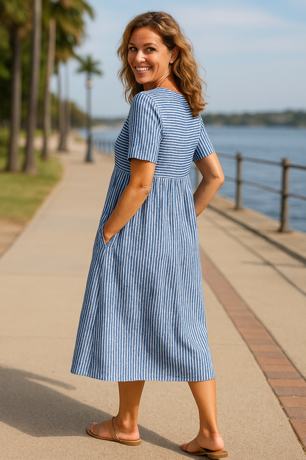 Louise™ | Striped Midi Dress