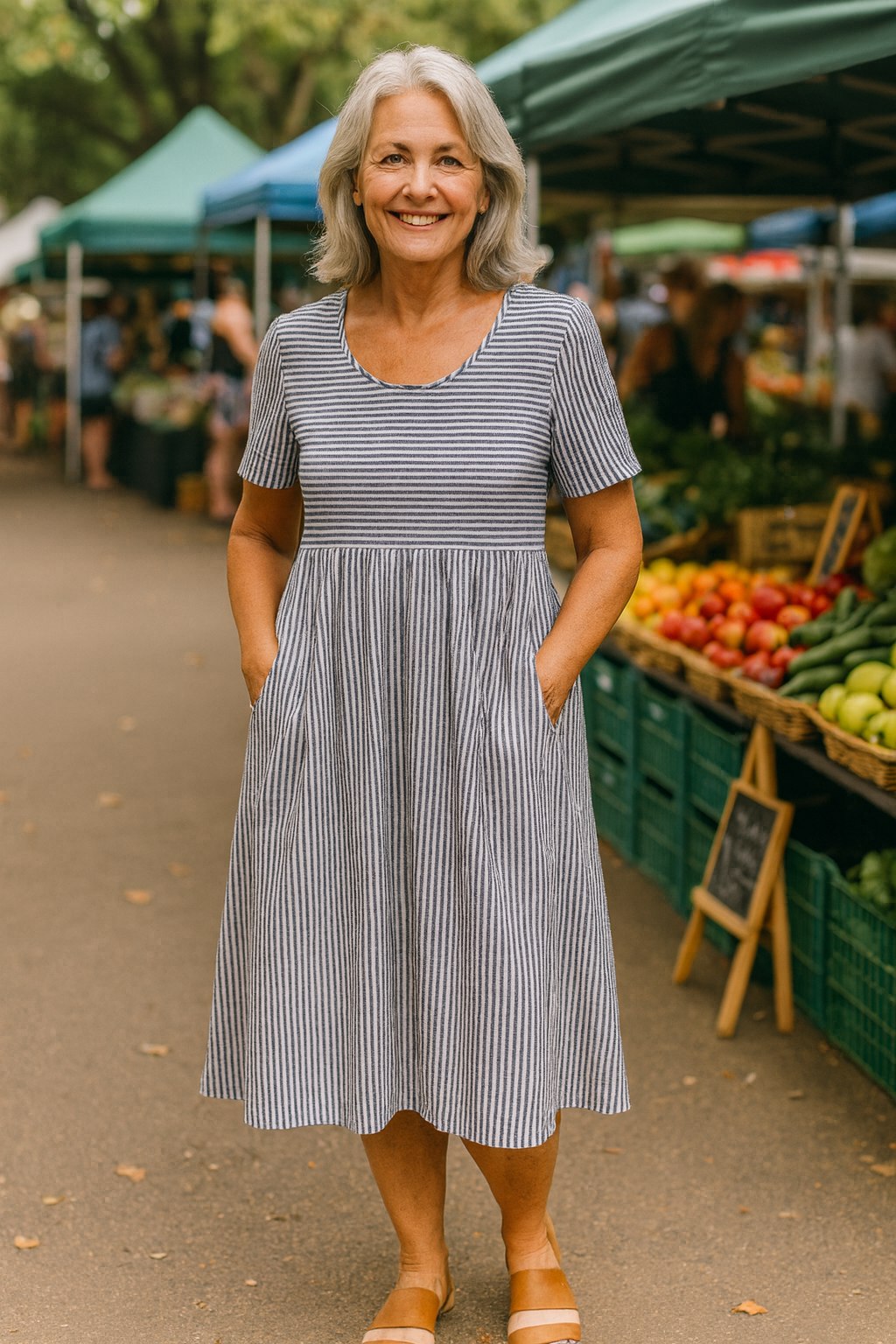 Louise™ | Striped Midi Dress