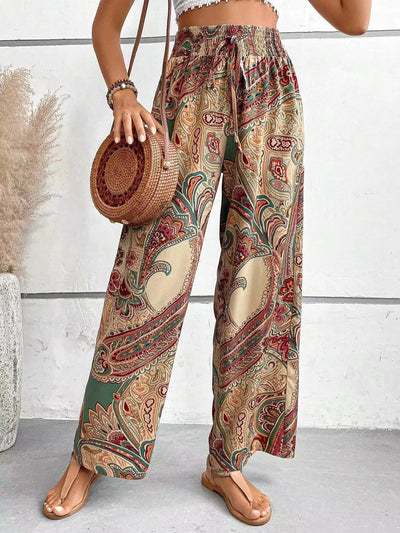 Olivia™ - Vintage Printed Wide-leg Trousers