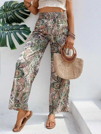 Olivia™ - Vintage Printed Wide-leg Trousers