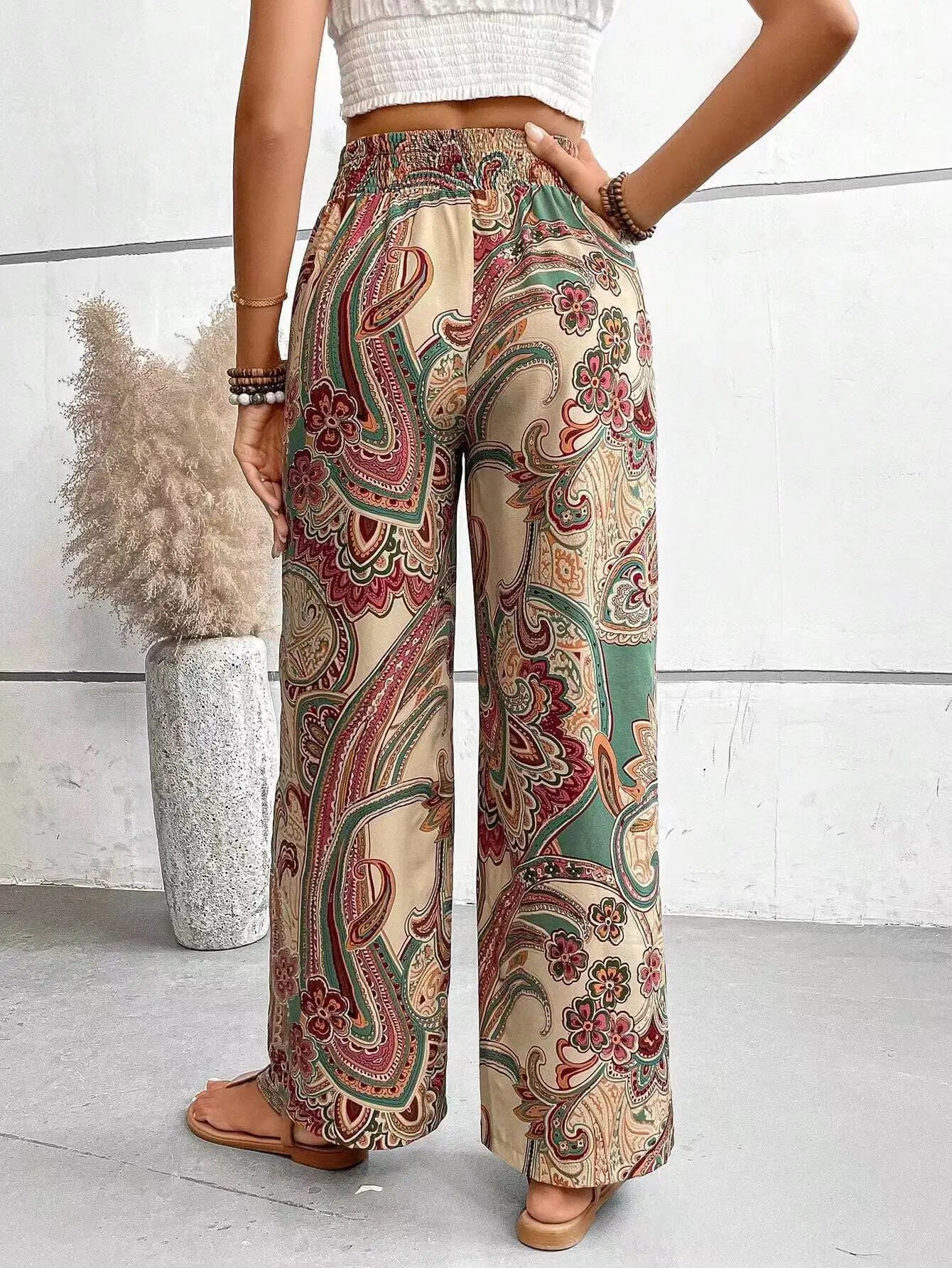 Olivia™ - Vintage Printed Wide-leg Trousers