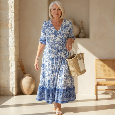 Azariah™ | Elegant Floral Dress with V-Neck