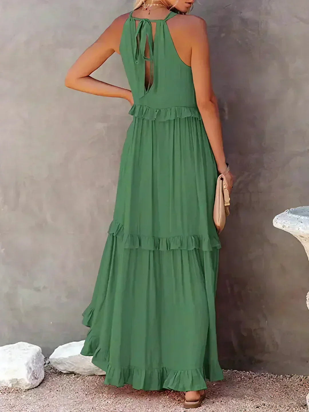 Dylilah | Neck Ruffle Trim Dress