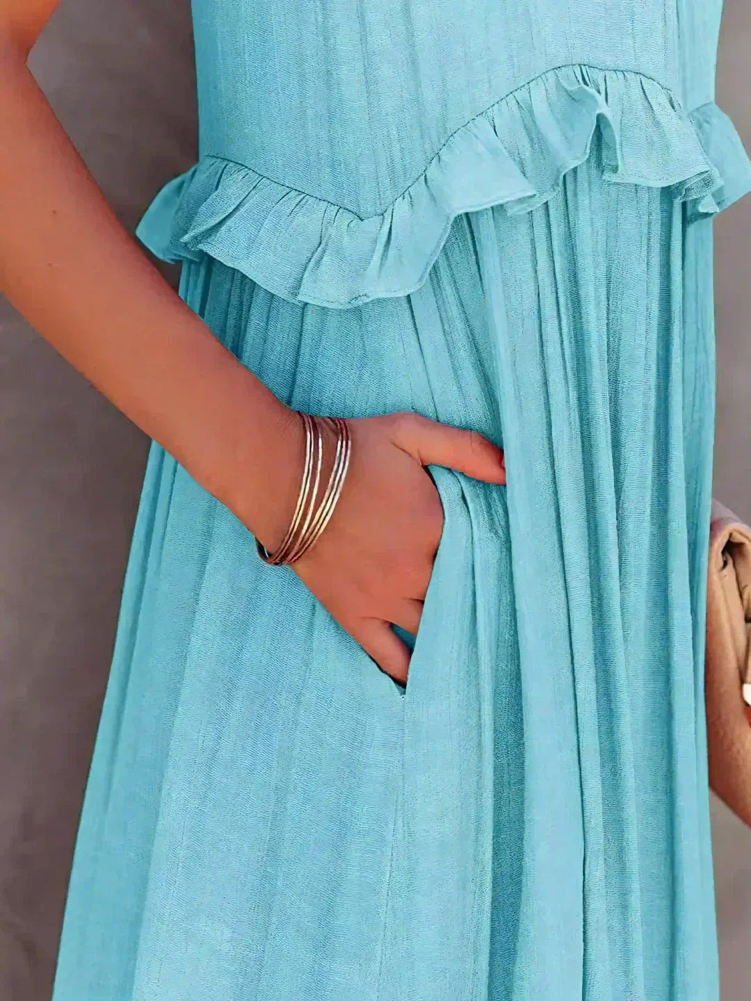 Dylilah | Neck Ruffle Trim Dress