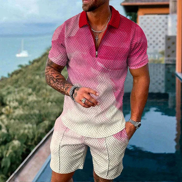 Solstice Pink Polo & Shorts Set