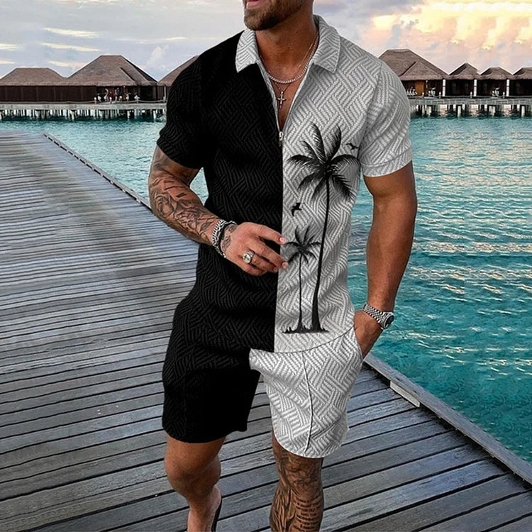 Coconut Tree Polo & Shorts Set