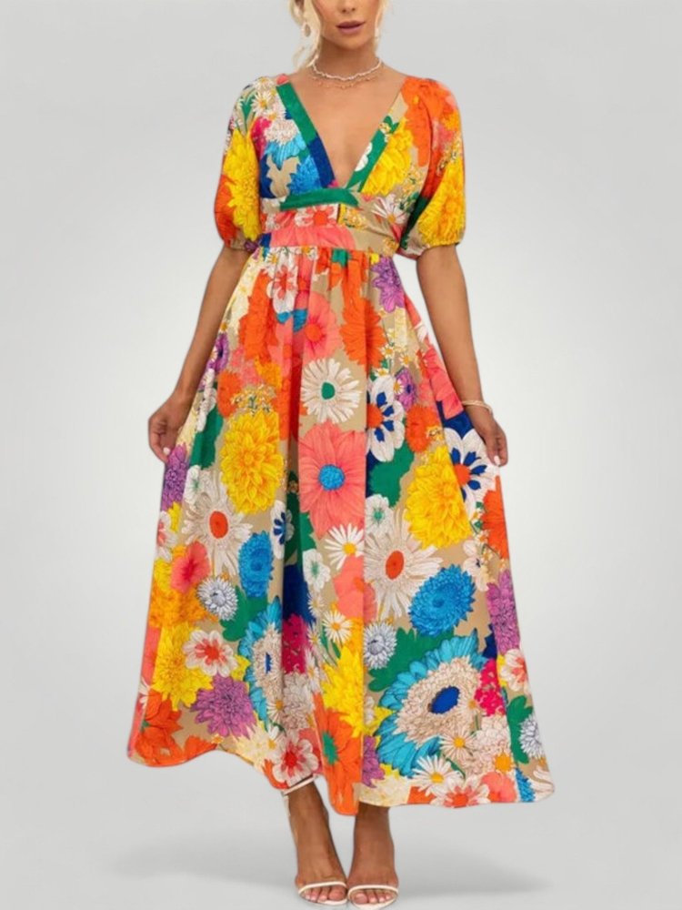 Amara Floral Pattern Dress for Elegant Occasions