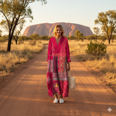 GWENDOLYN | Bohemian Patchwork Midi Dress