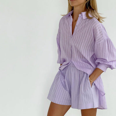 Yselia™ | Breezy Button-Up and Shorts Set