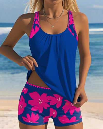 Inger - U-Neck Sleeveless Printed Tankini