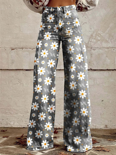 Charlotte™ - Comfortable Colourful Floral Print Wide Leg Trousers