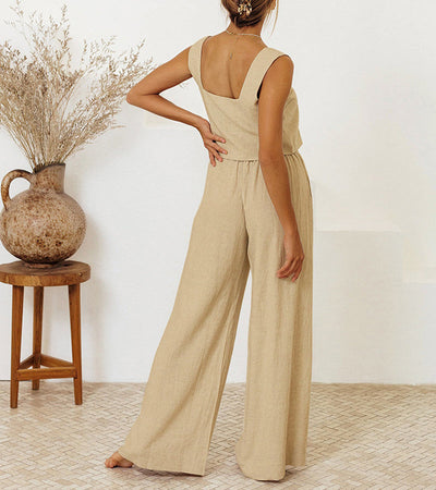Milena™ | Minimalist Top and Wide-Leg Pants Set
