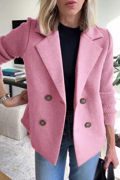 Katrin | Button patchwork sleeves casual coat