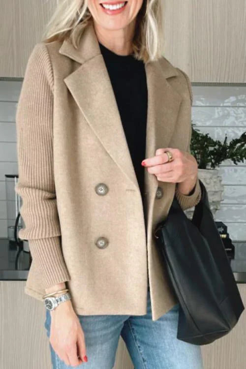 Katrin | Button patchwork sleeves casual coat