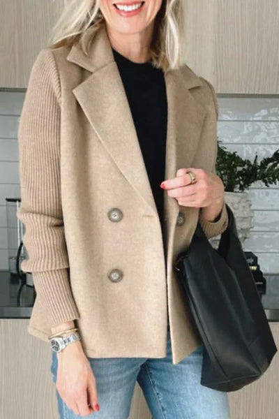 Katrin | Button patchwork sleeves casual coat