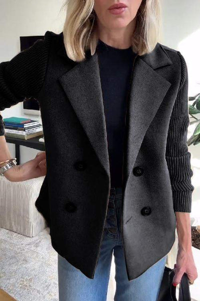 Katrin | Button patchwork sleeves casual coat