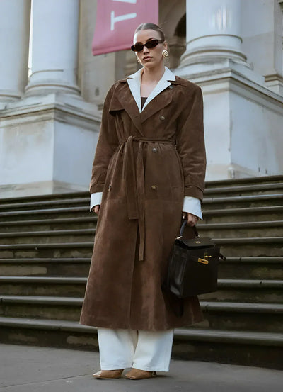 HARLOW | Trench coat in suede