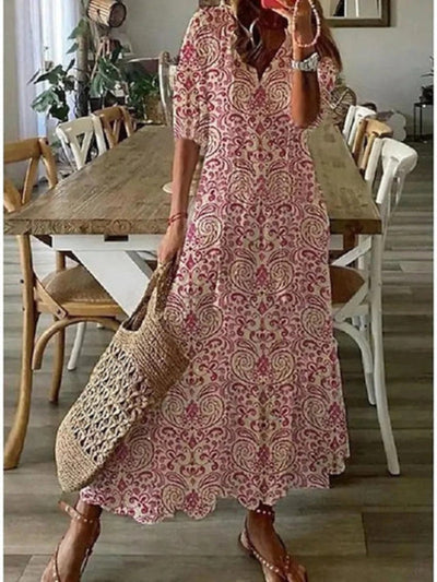 Andrea | V-Neck Printed Dress