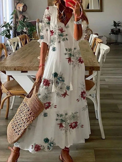 Andrea | V-Neck Printed Dress